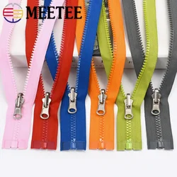 2/5Pcs Meetee 5# Open-End Resin Zipper 70cm Metal Rotary Slider Zippers for Bags Jacket Double Side Puller Zip Garment Sew Zips