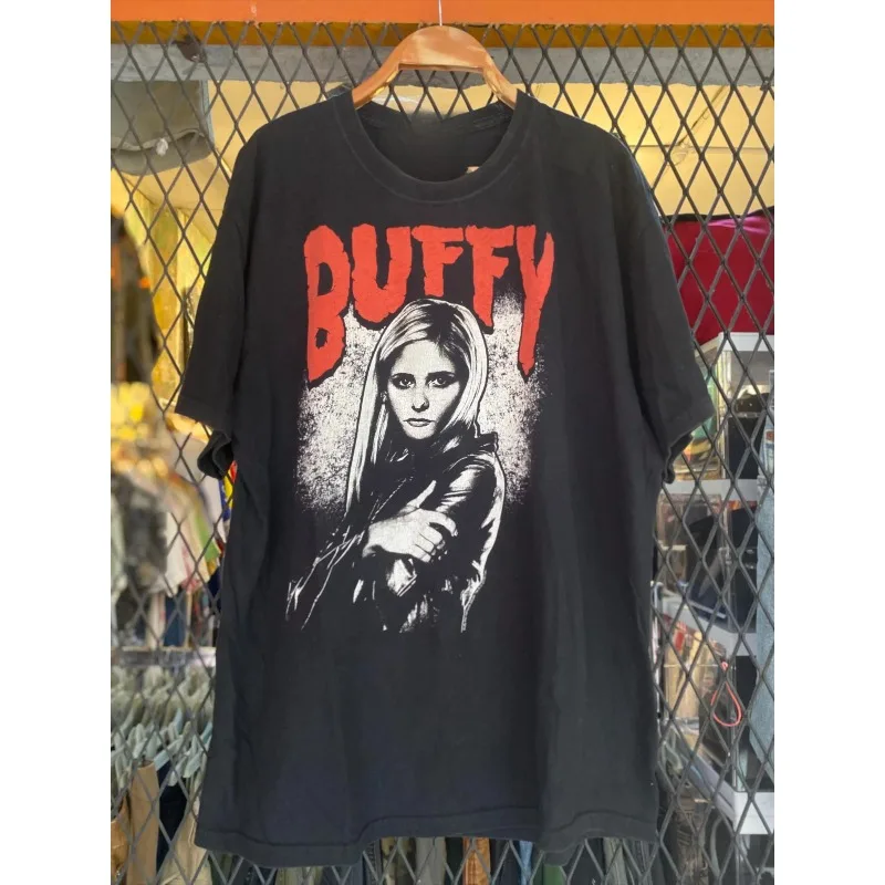 Retro Y2k Vampire Hunter Buffy Promotes Horror TV Series T-shirt for Women, Summer New Men's and Women's Retro T-shirt