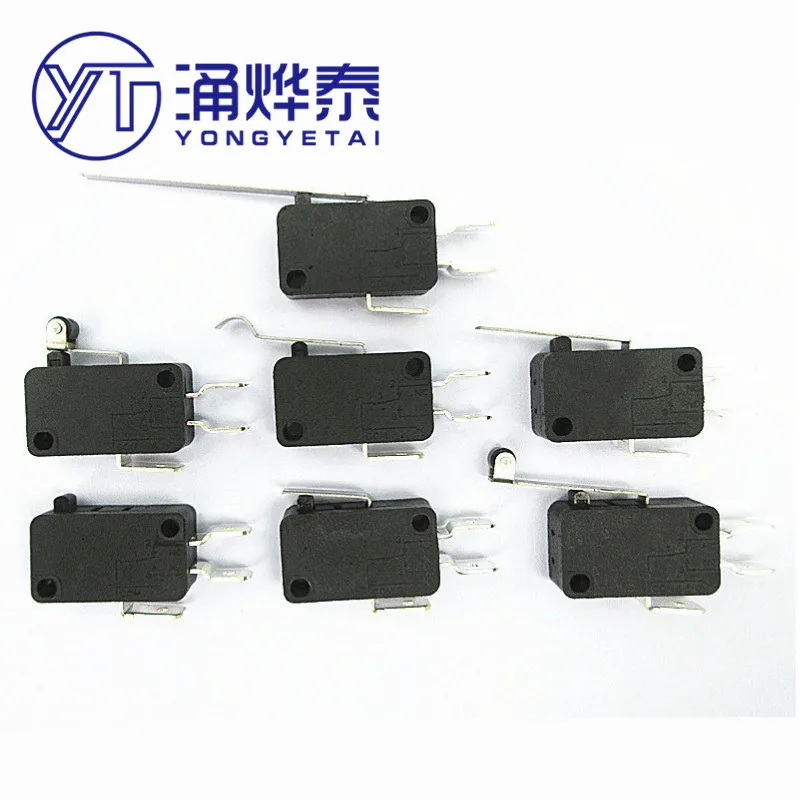 YYT 10PCS KW8-0-1-3-9-2-5 series copper contact foot width 6.3MM large micro switch stroke limit micro-motion point touch switch