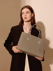 Borsa da donna in vera pelle Trend nuova borsa da donna in pelle bovina con strato superiore di grande capacità borsa da lavoro per lo Styling a tracolla