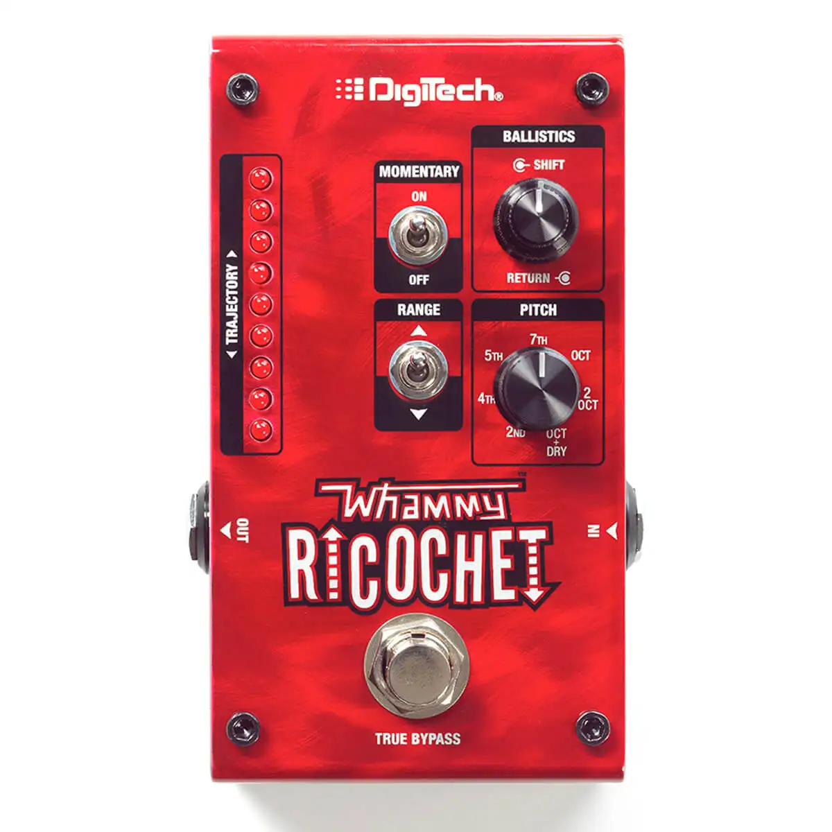 DigiTech Whammy Ricochet Octave Shift Pedal Bounce Stompbox with latching footswitch mode and 7 Pitch Selections