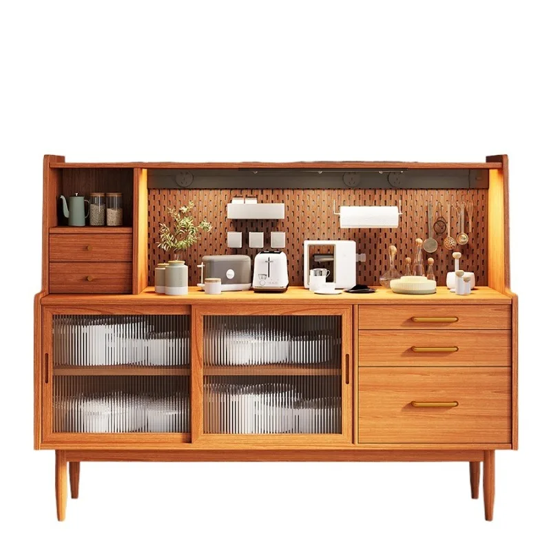 

Solid wood dining side cabinet, Japanese tea cabinet, Nordic multi-functional living room integrated locker, log side cabinet