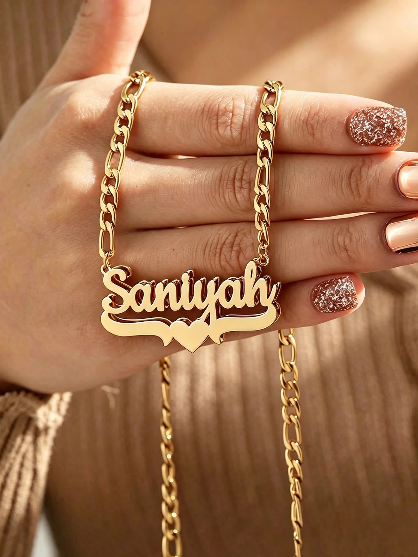 Custom 18K Gold Name Necklace, Personalized Pendant Jewelry, Perfect Holiday Gift for Her