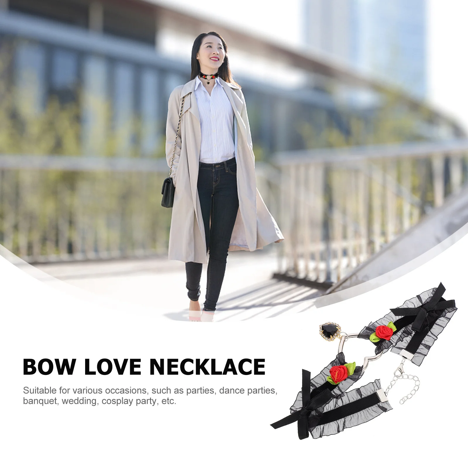 

1Pcs Heart Shaped Pendant Necklace with Faux Love Cloth Design for Party Wedding Cosplay Banquet Dance Occasions