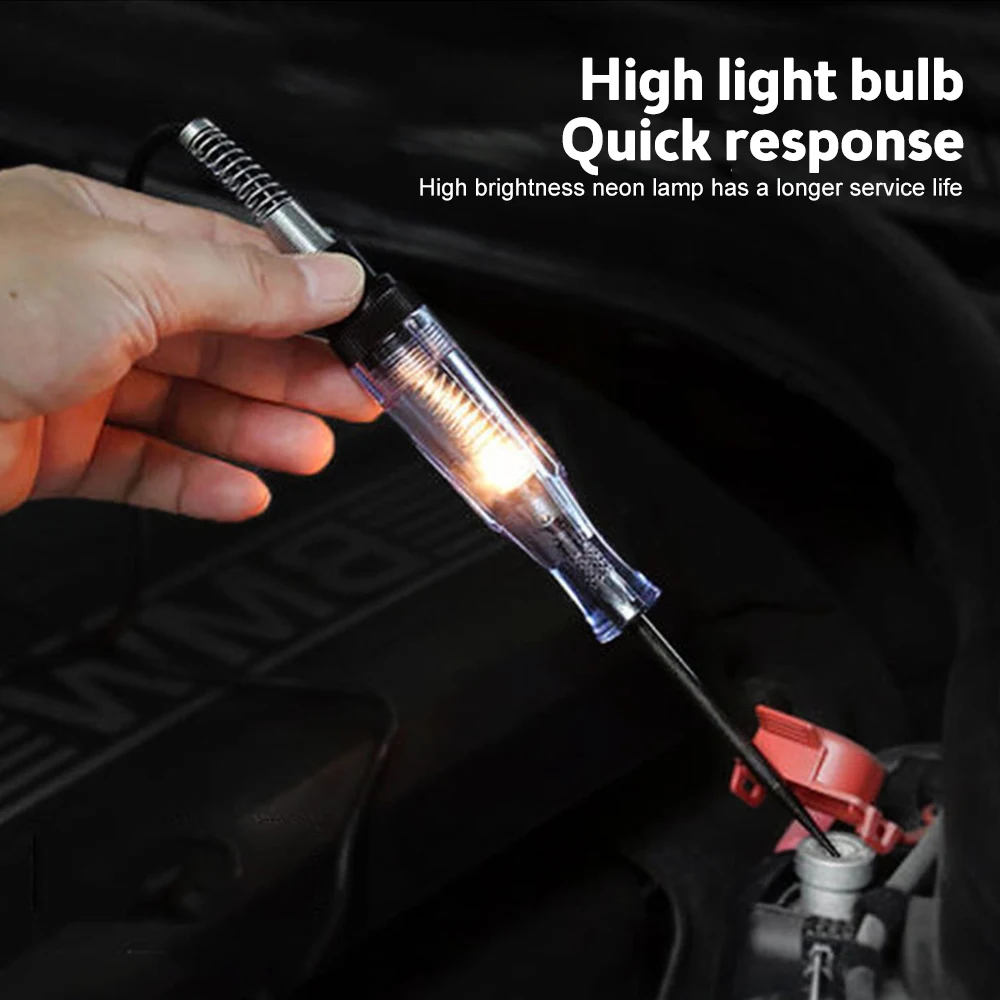 6V 12V 24V DC Car Truck Voltage Circuit Tester Car Test VoltMet Long Probe Pen Light Bulb Automobile Maintenance Tools
