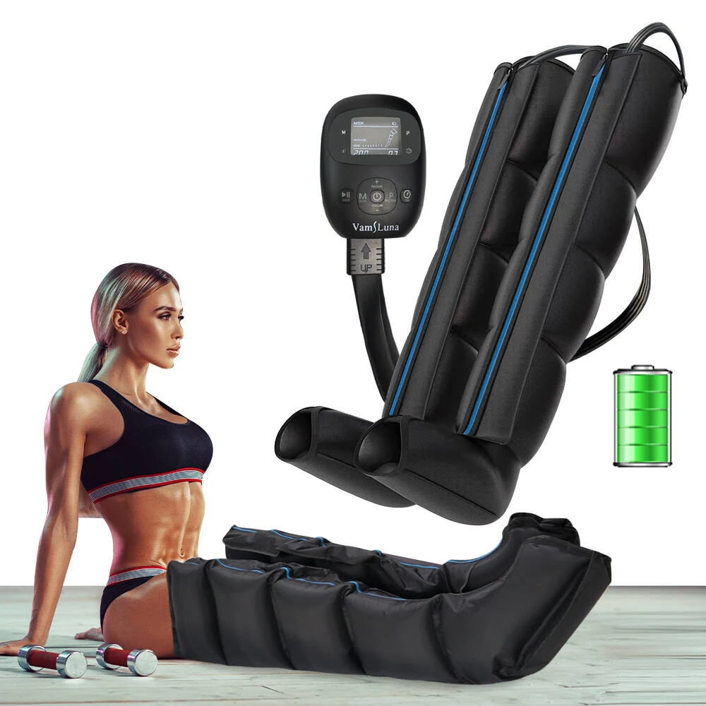 Latest Air Compression Leg Massage Boots Rechargeable Pressure Leg Wrap System for Sports Recovery, Fitness Relaxation