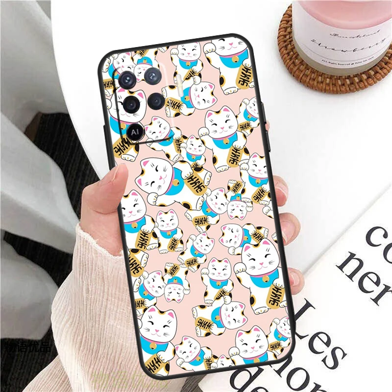 일본 행운의 고양이 케이스 Oppo A38 A80 A60 A40 A78 A18 A98 A58 A96 A76 A16 A94 A74 A54 A15 A17 A57 A77 A5 Pro 용