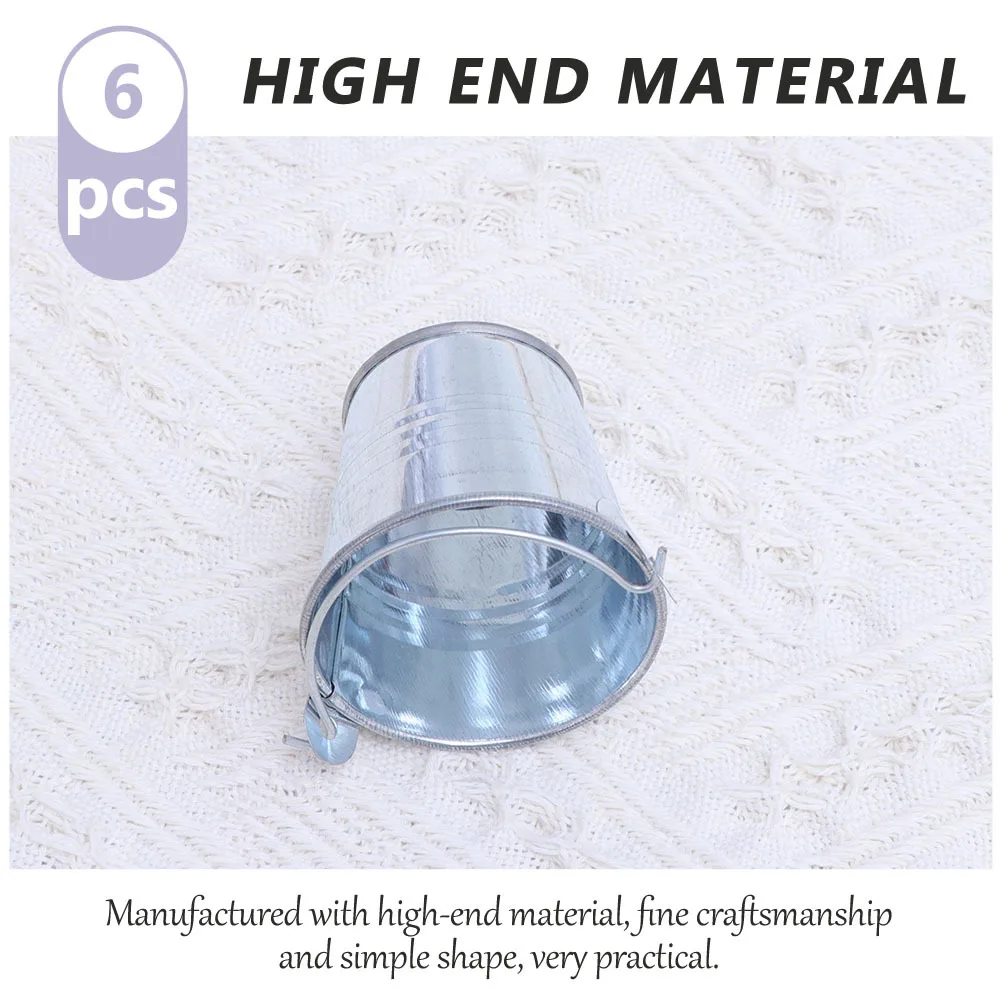 6pcs Snack Cookie Handheld Food Storage Barrel Compact Iron Flower Pot For Home Garden Decor Creative Small Bucket