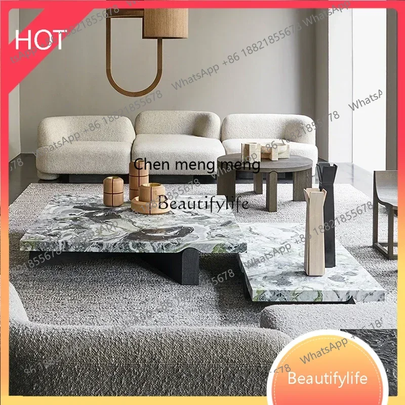 

Журнальный столик из натурального мрамора в стиле Современный простой легкий роскошный мраморный чайный столик в скандинавском стиле ss 8617