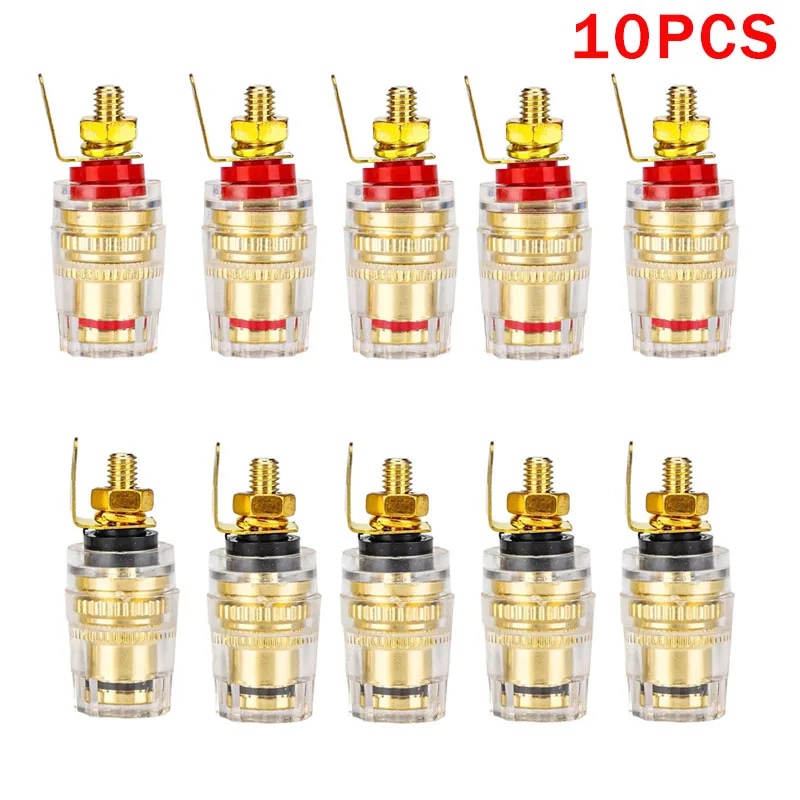 banana soquete fio binding post cobre plug amplificador de potencia speaker terminal cristal cabo adaptador jack conector mm 10 pcs 01