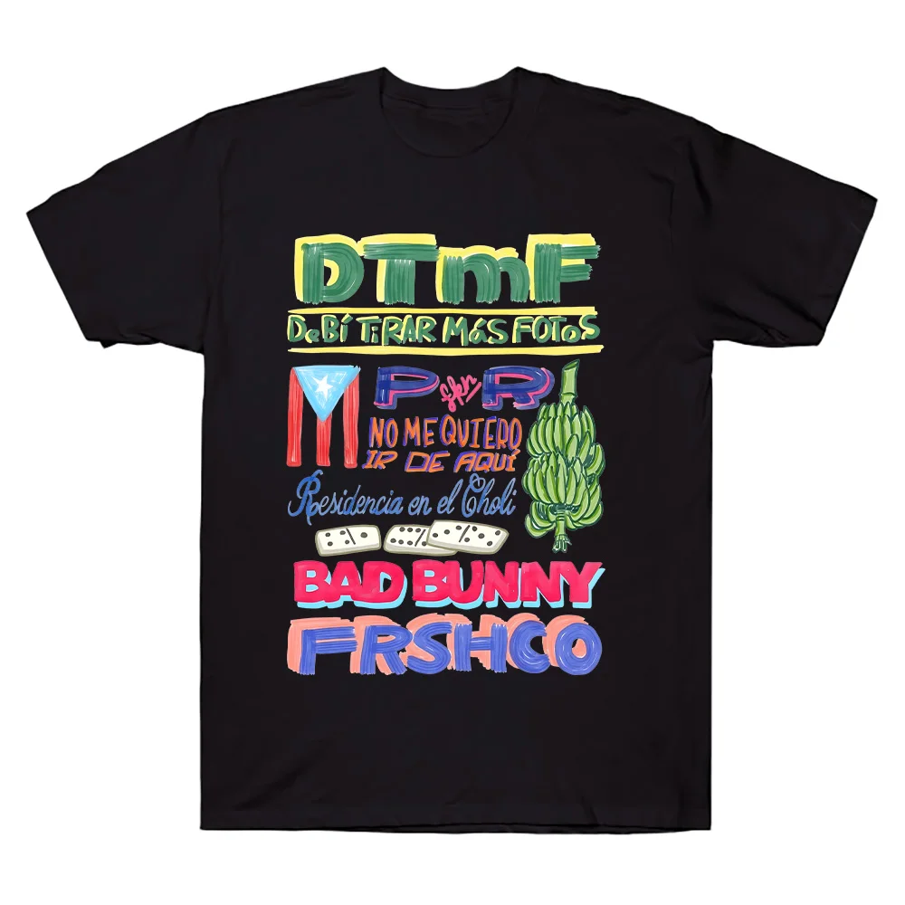 DTMF Merch Residencia Tour camiseta rapero Bad Bunny camiseta de alta calidad Harajuku camisetas Hip Hop mujeres hombres ropa