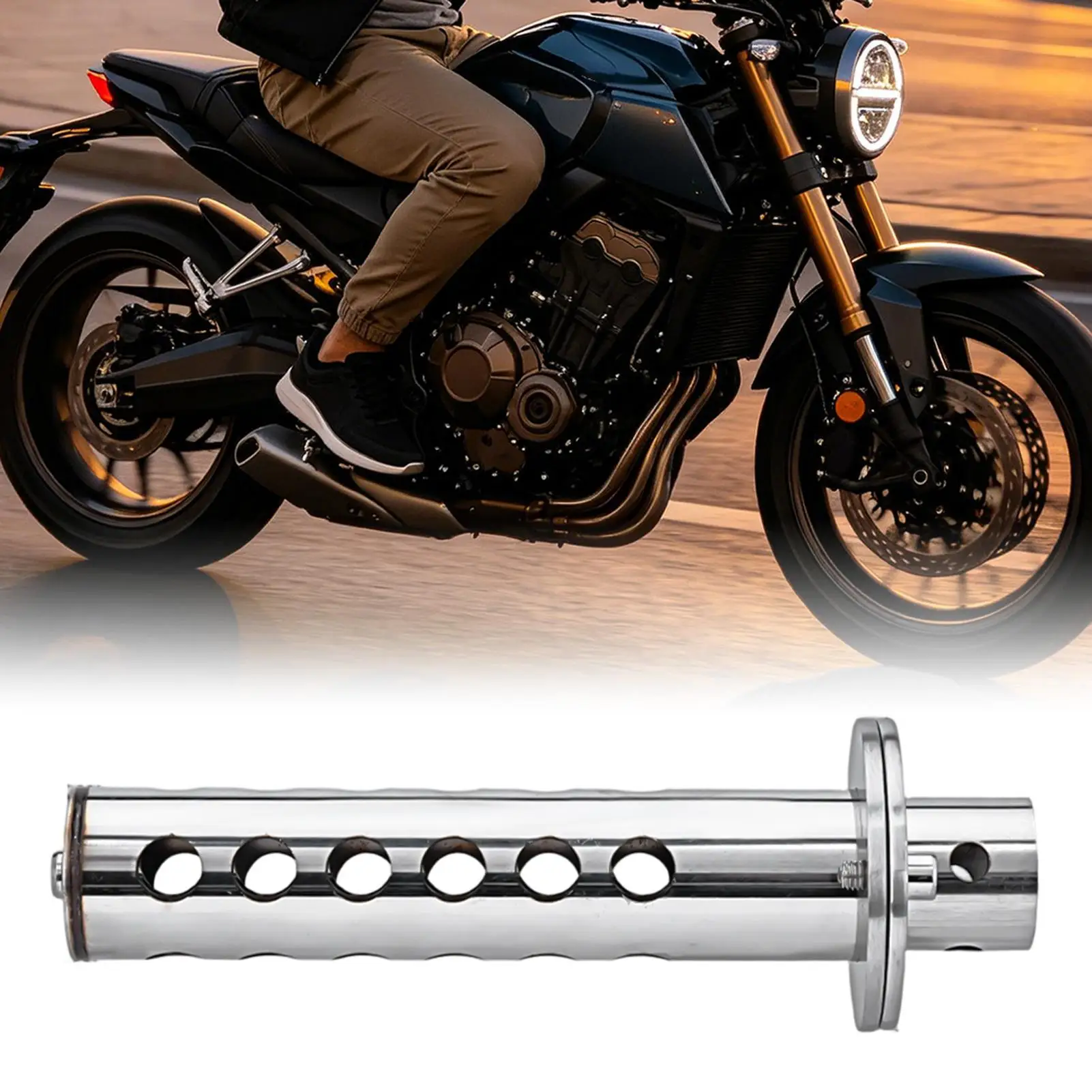 Adjustable Stainless Steel Universal Dirt Bike Muffler Motorcycle Exhaust Pipe For Street Riding Forest Trail Racing Practice
