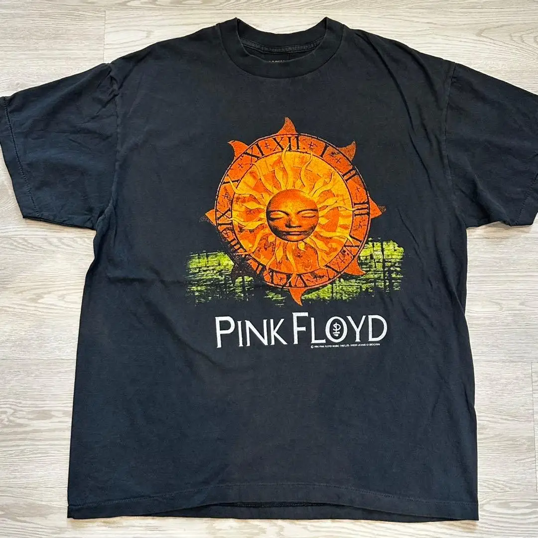 Vintage 1994 Pink Floyd Sun Dial Tour Black Graphic T-Shirt Cotton Men Women Streetwear Tee
