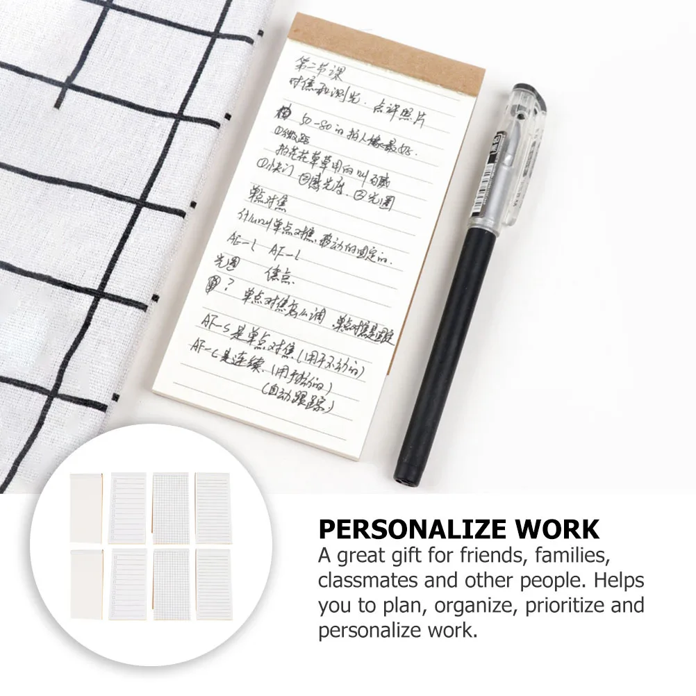 8 szt. Notatników z karteczkami do odrywania, lekkie, przenośne notatniki biurowe, szkolne, dla uczniów, artykuły biurowe, narzędzie do notowania.