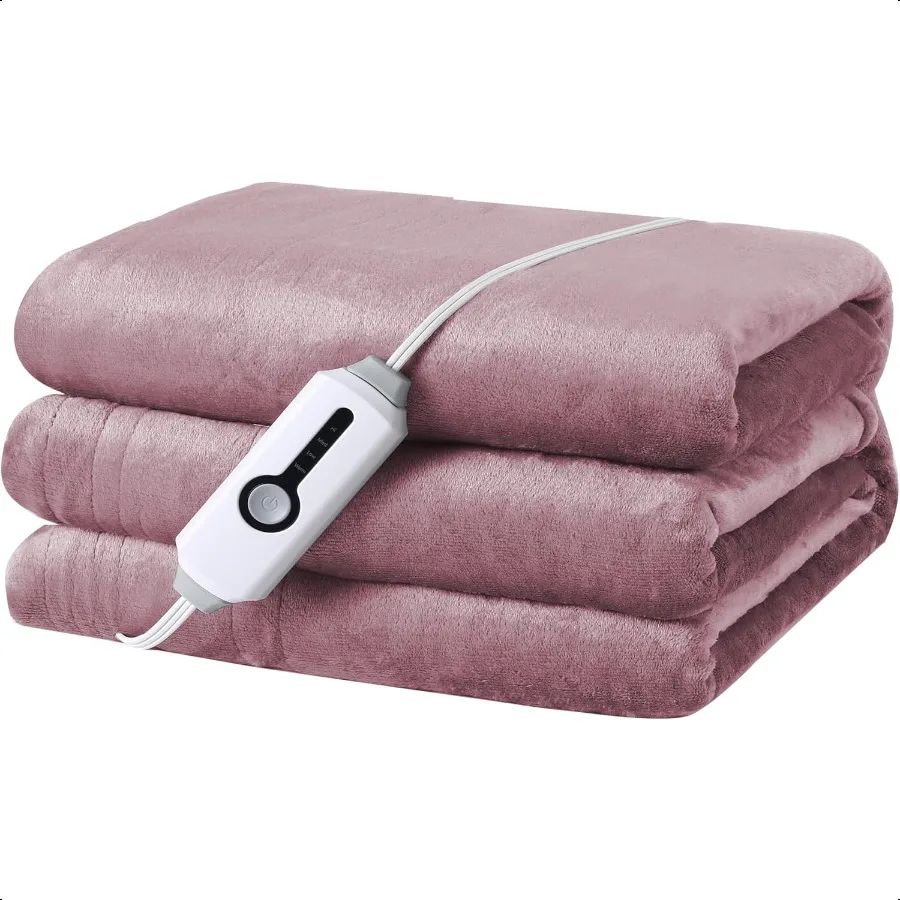 

Одеяло с электрическим подогревом, двойной размер 62 × 84, дышащее, роскошное, фланелевое, мягкий, теплый подарок с защитой от перегрева, 4 уровня нагрева 1