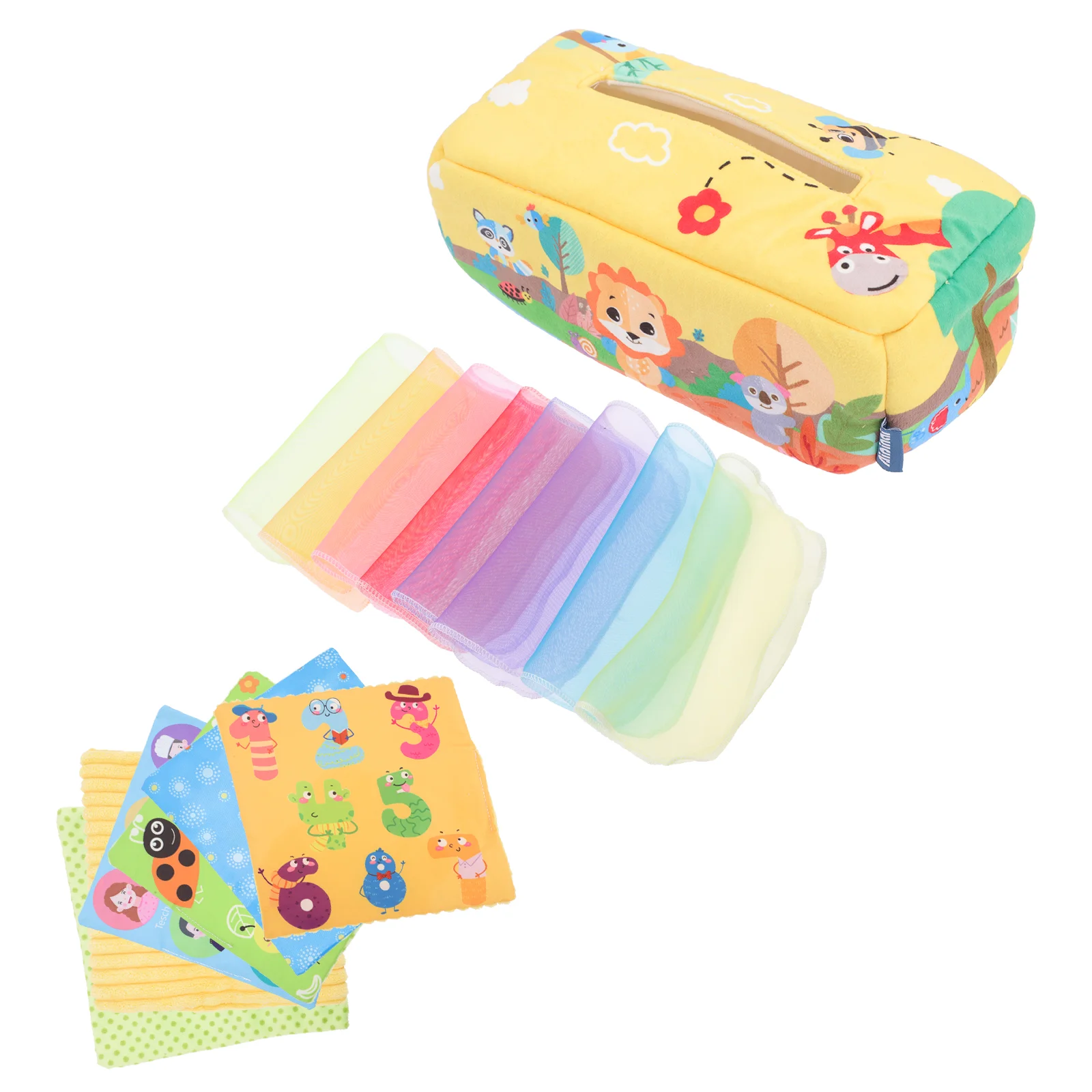 

Baby Educational Toy Toys Newborn Tissue Box Toddler Infant Sensory Puzzle Yellow Plush