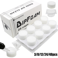 48/8/3PCS Tattoo Dip Foam Sponge Sterilized Dip Cup Caps Sterilized Tattoo Needle Dip Foam Cleaning Cup for Needle and Tip Rinse