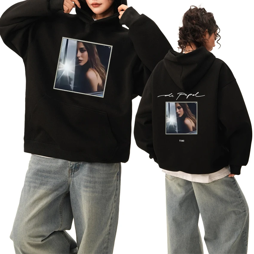 

New in Tini De Papel 2025 Song Double Sided print Sweatshirt Men women fashion Fleece Hoodie Unisex Casual Long sleeve pullovers