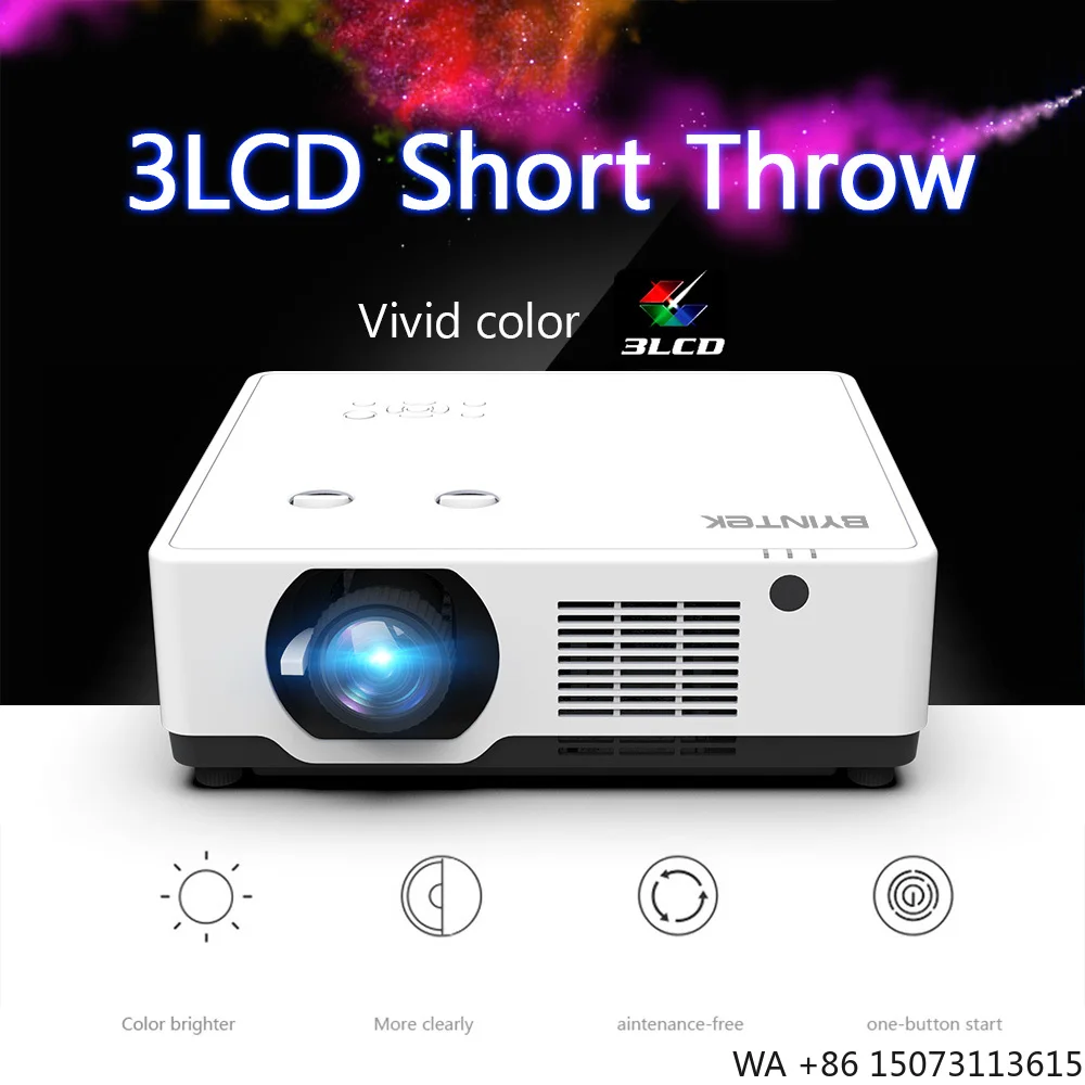 3LCD Native 4K  Long Range Projector for Business Mall Market, HD Long Distance Projection