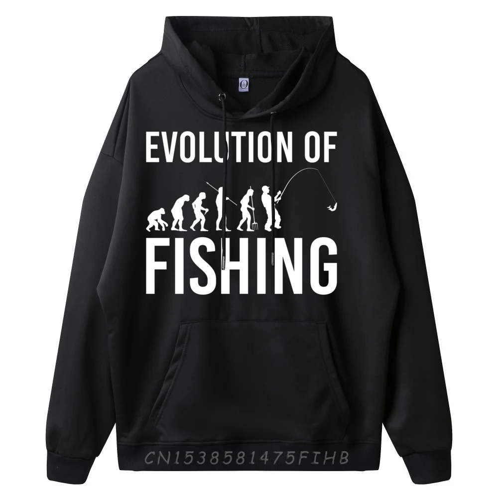 Evolution Of Fishing Salmon Fishing Fisherman Graphic Sweatshirts Hoodies Men Chinese Style