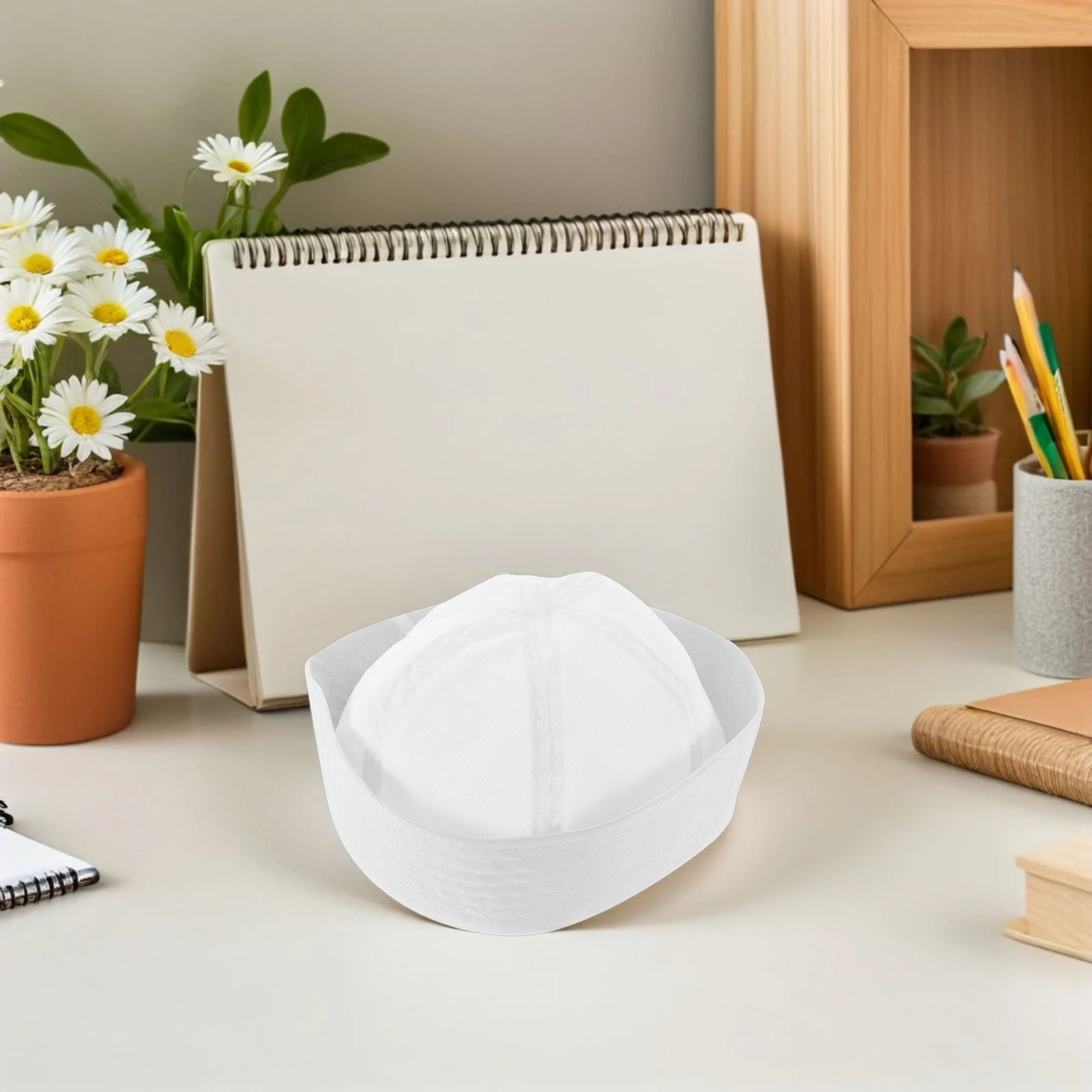 

3Pcs White Sailor Hat Set Vintage Rolled Brim Style Comfortable Polyester Hats for Men Women Nautical Captain Costume Yacht