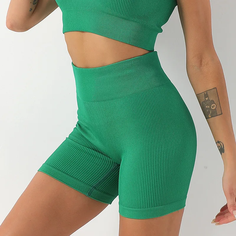 

Yoga Hot Shorts Stretch Solid Seamless Shorts Women High Waist Soft Workout Tights Fitness Outfits Yoga Pants Gym Wear