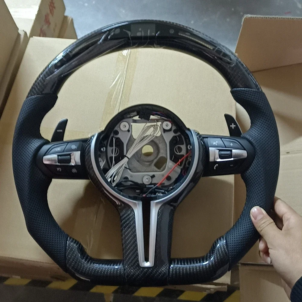 Steering Wheel For BMW M Series F80 F82 F10 F06 F12 F13 F15 F16 F20 F22 F30 F31 F32 F33 F36 M2 M3 M4 M5 M6 Led Carbon Fiber