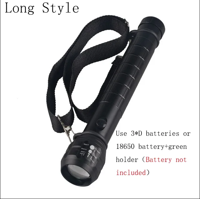 TOPCOM Photo Lantern Matt Black Zoom High Power LED Metal Reflector 2D 3D Cell Battery Flashlight Torch