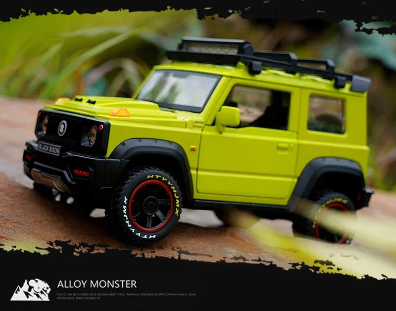 1:18 SUZUKI Jimny Alloy Car Model Diecasts Metal Toy Off-Road Vehicles Car Model Simulation Sound Light Kids Toy Gift