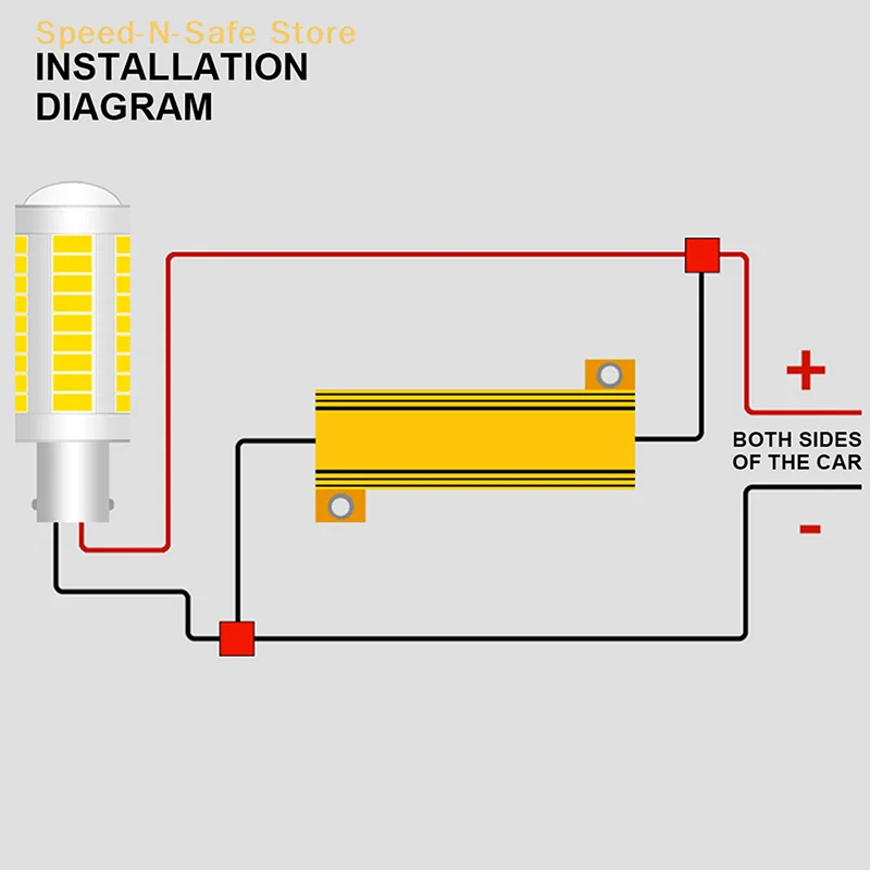 2 Sets Car LED Canbus Decoder 10/25/50W 6/8/25/39 Ohm For Auto Turn Signal, License Plate Lamp