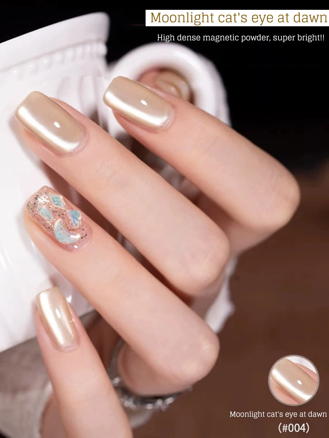 

ZH 12Ml Reflective Glass Cat Magnetic Gel Nail Polish Holographic Glitter Cat Eye Gel Polish Uv Permanent Seedling Varnish