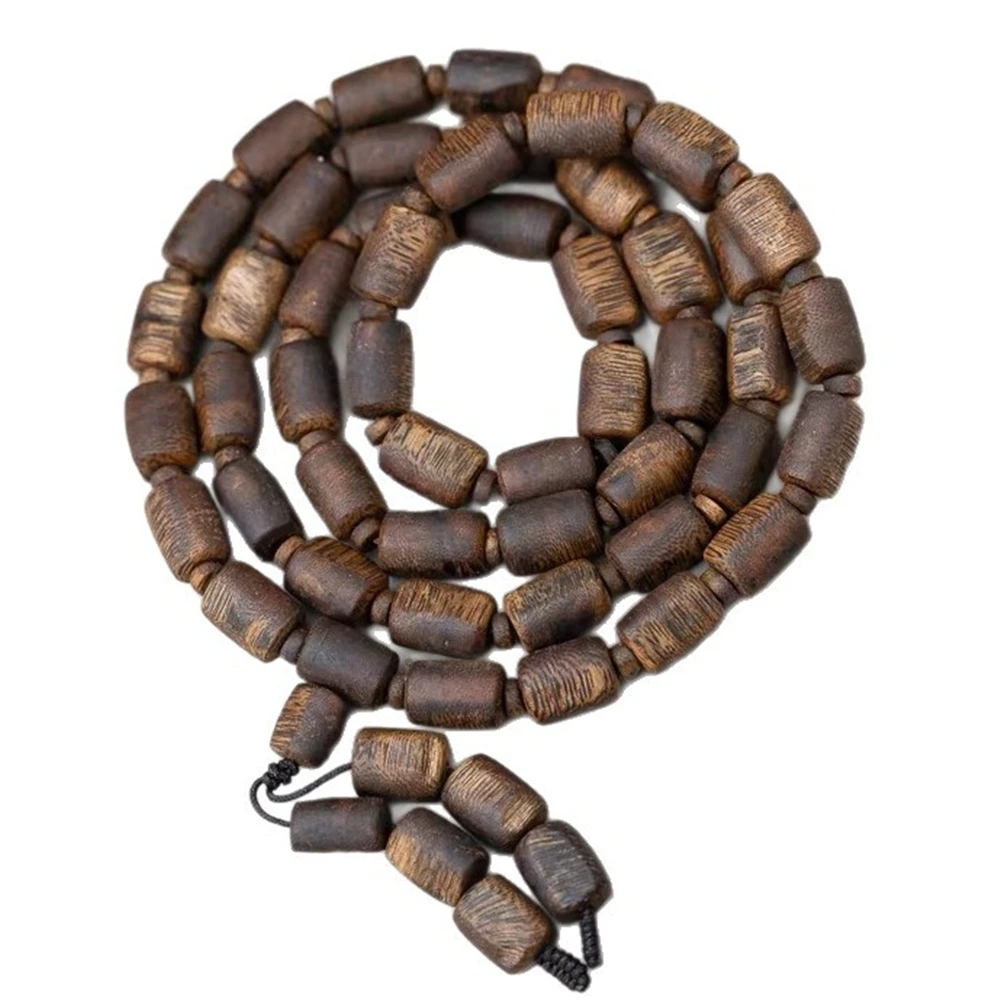 Hainan White Agarwood Board Head Bracelet,Natural Barrel Beads,Jadeized Old Material,Green Agarwood,Collectible Cultural Jewelry - view 6