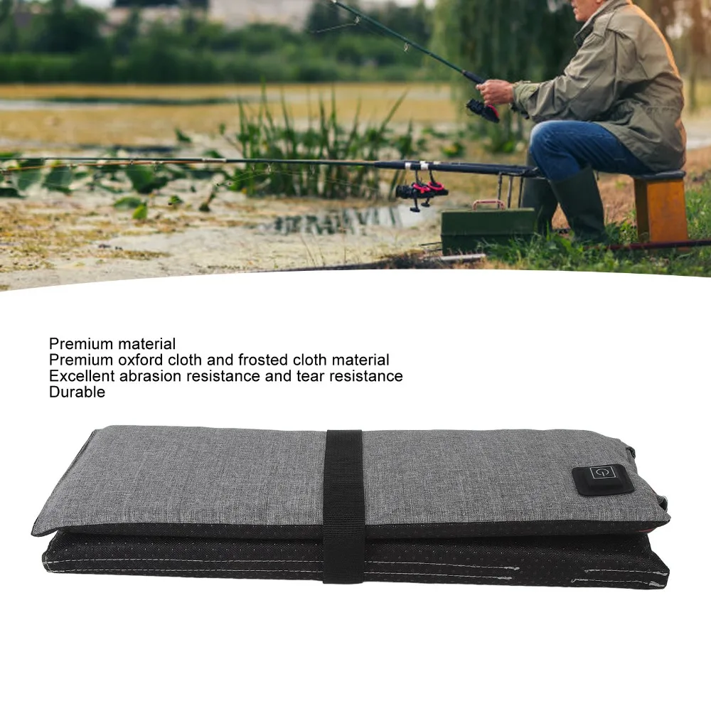 3-Fold Adjustable Heated Seat Cushion 3 Heat Settings USB Powered USB Heating Pad Lightweight 600D Oxford Fabric