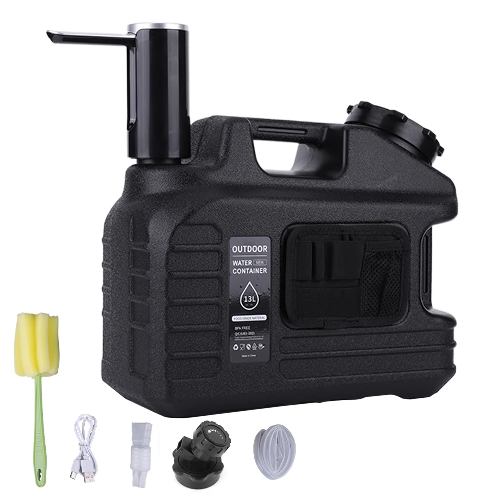 

13-литровое аварийное ведро для воды с краном, портативный герметичный контейнер для воды с насосом-краном для использования на природе, в походах, кемпинге и дома