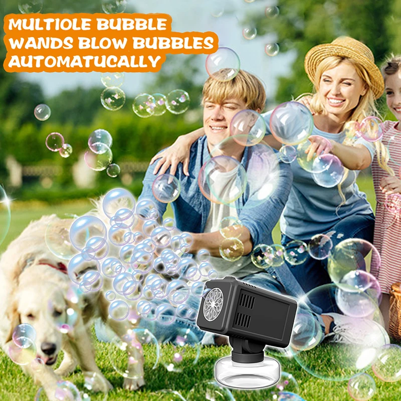 Machine à bulles électrique entièrement automatique sur pied, jouet à bulles pour enfants, décoration de mariage sans batterie, eau à bulles