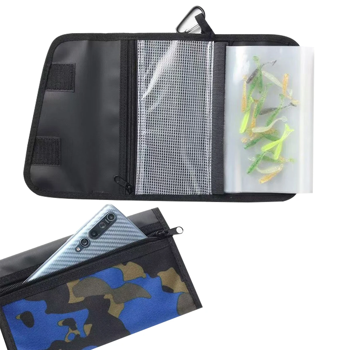 Angeltasche für Weichköder, Aufbewahrungstasche für Köder, Aufbewahrungstasche für Angelzubehör, Aufbewahrungstasche für Angelausrüstung, Aufbewahrungstasche für Angelhaken – Detail 5