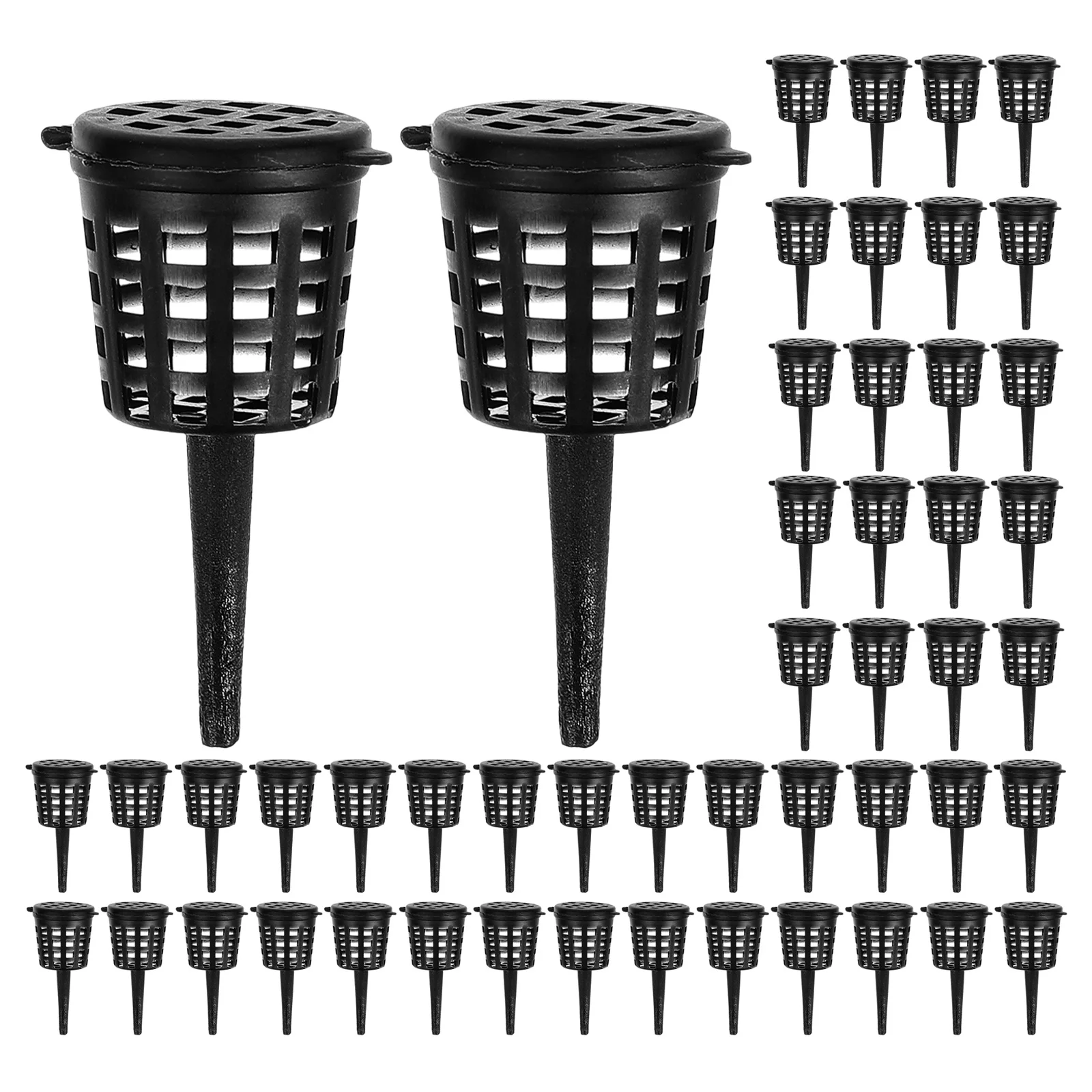 180 قطعة سلة الأسمدة أداة التسميد البلاستيكية الصغيرة بونساي مع غطاء لحوض السمك النباتات المائية حديقة السحلية عصاري