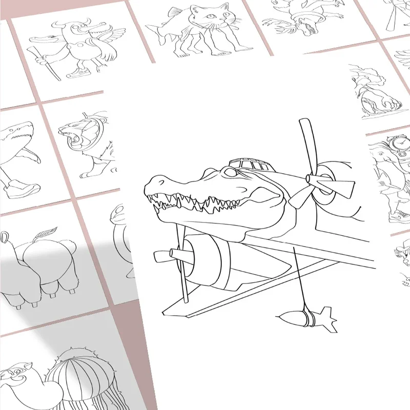 كتب التلوين الإيطالية Brainrot كراسة الرسم مضحك أنيمي لعبة Tralalelo Tralala Tun Sahur تلوين كتب الرسم لوازم الفن هدية