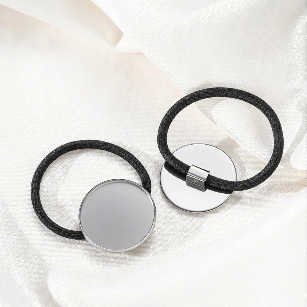 5 Stück Edelstahl-Haarband-Basis, elastisches Band mit Cabochon-Basishalter für DIY-Haaraccessoires, Haarring-Basis. – Detail 3