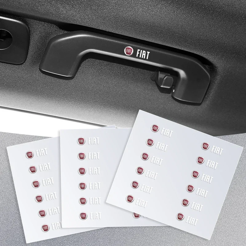 Car Emblem Logo Decorative Stickers Badge Decal Interior Styling For FIAT Abarth 500 Pulse Panda Tipo Strada 600 500L Mobi