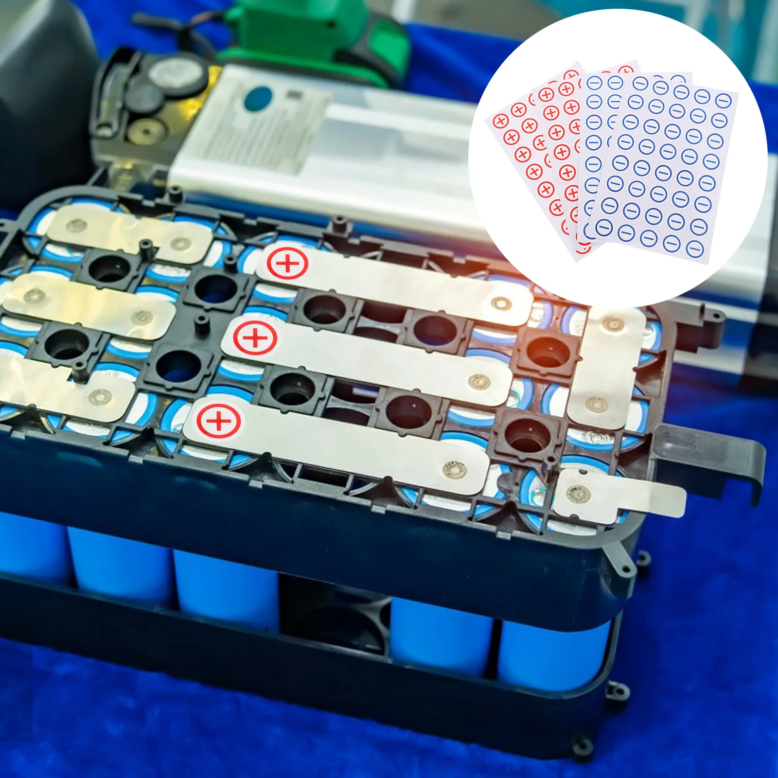 

20mm Round Polarity Labels Stickers Clear Identification Material Strong Adhesive Electrical Machines Batteries