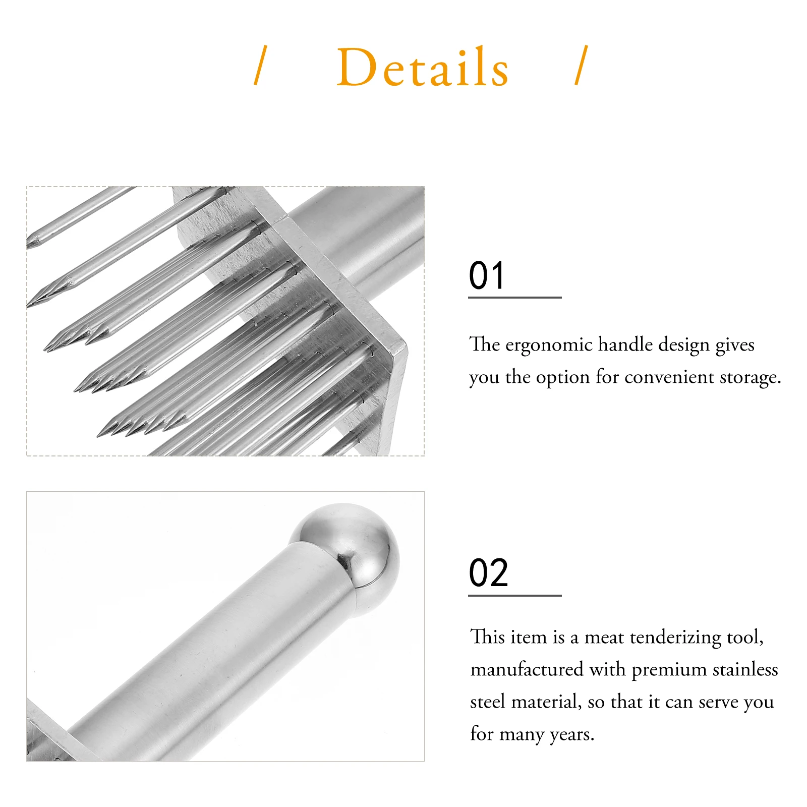 

1Pc Safe and Effective Stainless Steel Meat Tenderizing Tool for Cooking Enthusiasts