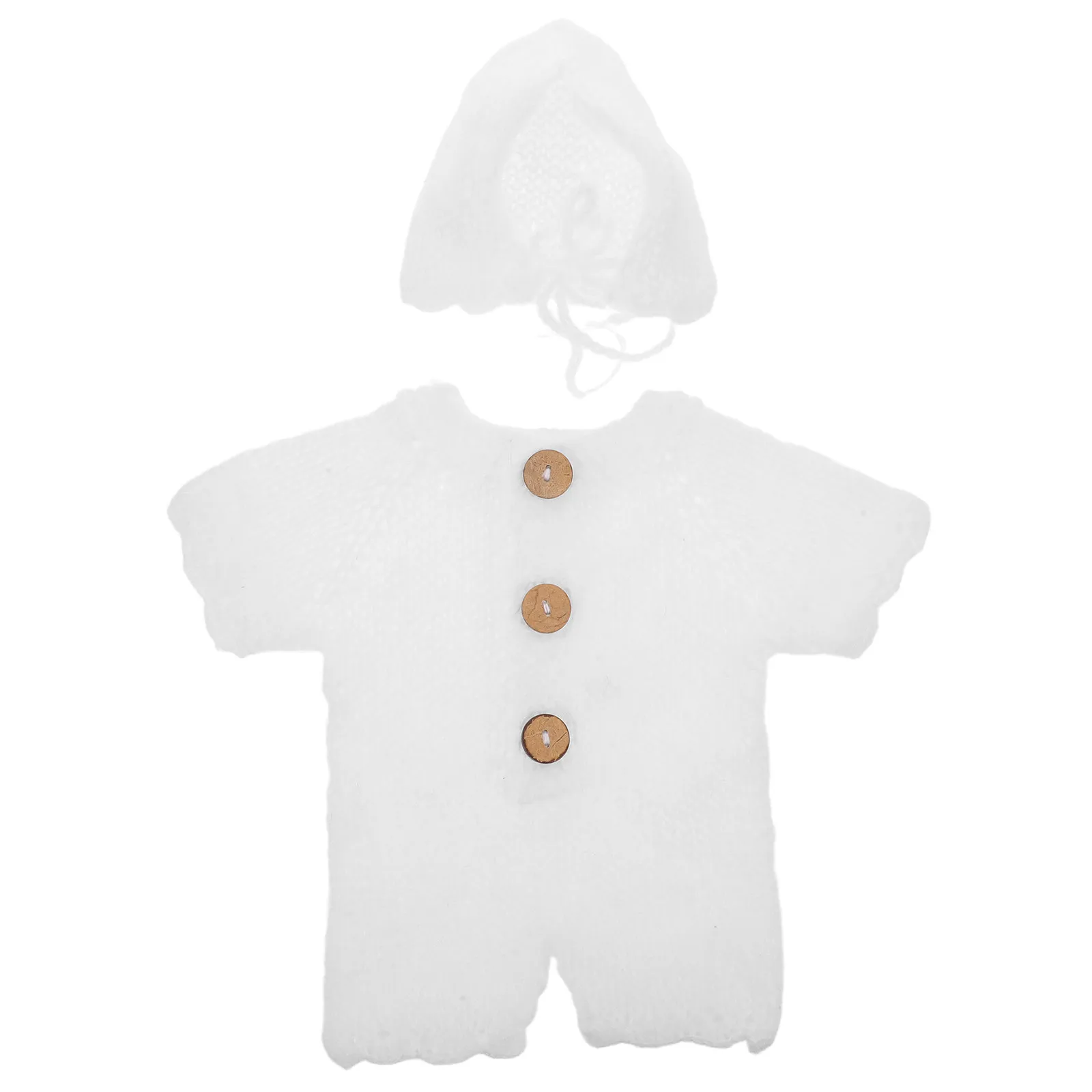 1Set Newborn Photo Clothes Handmade Crochet Baby Girl Outfit Knit Hat Soft Cotton Wrap Infant Photoshoot Props for Baby