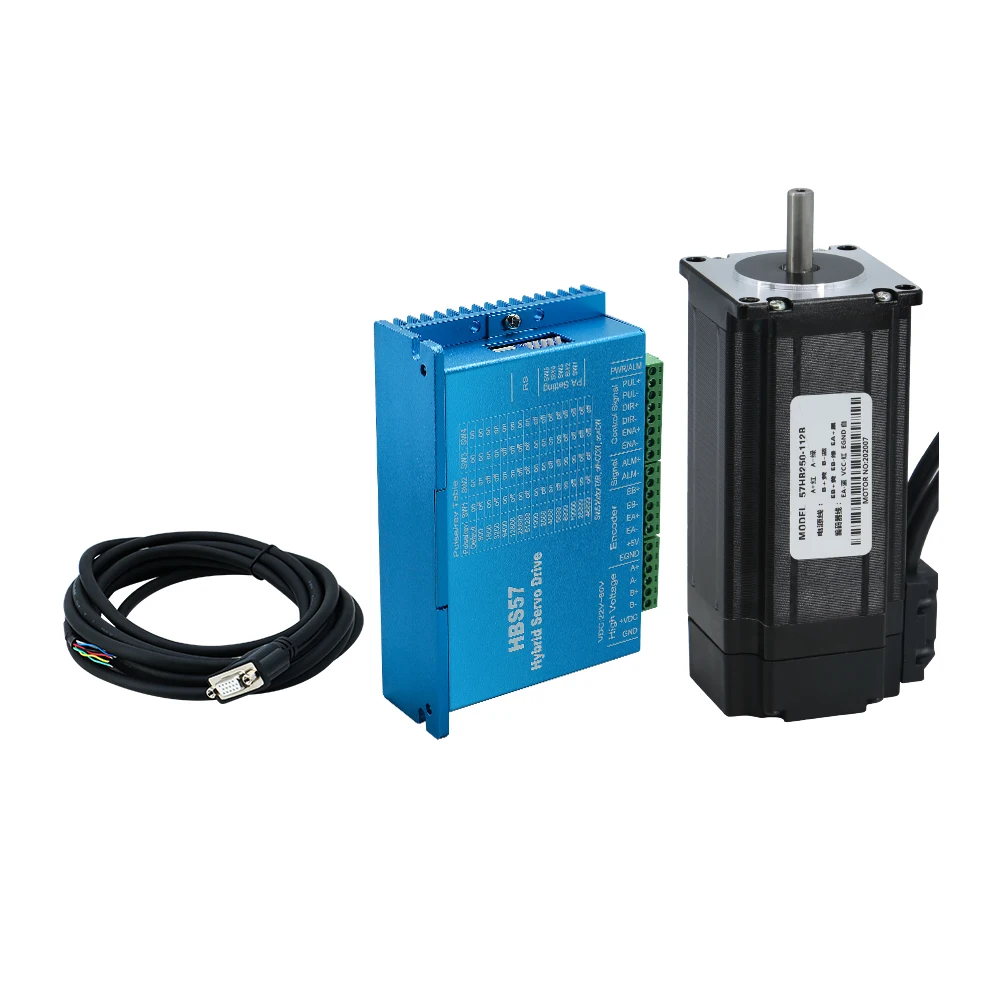 HLTNC Nema23 Closed Loop Stepper Motor 2Nm 2.5Nm 3Nm D=8mm Nema 23 Hybrid Stepper Servo Motor With Drive HBS57H HBS57 SL57D CNC