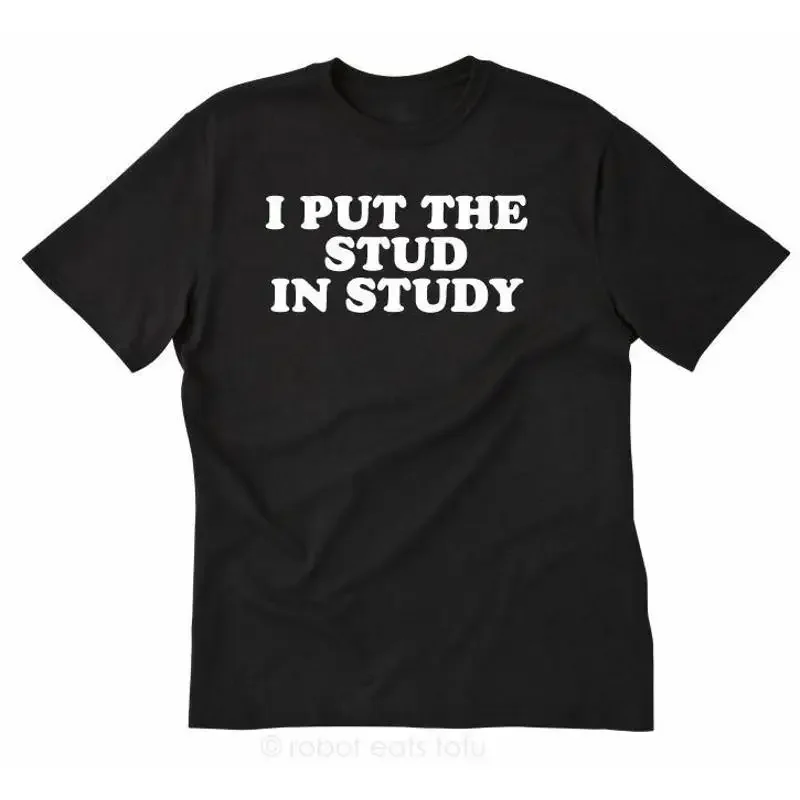 I Put The Stud In Study T shirt Funny Party College School Crazy