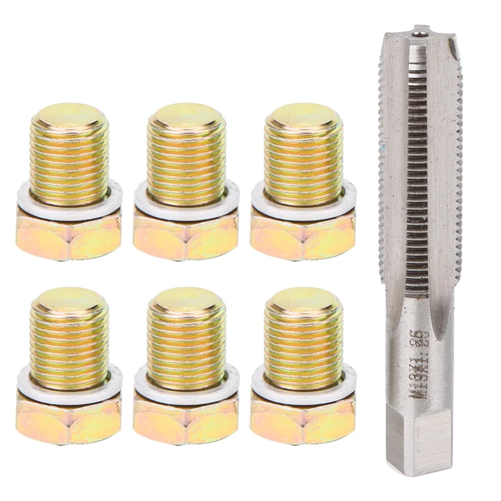 13PCS M13 x 1.25 Oil Drain Plug Tap Sealing Washers Included Anti-Rust Oil Pan Rethread Tool Universal Storage Case Included