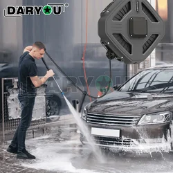 Daryou Retractable Garage Water Hose Reel 1/2 Inch X 32 Ft Super Heavy Duty Any Length Lock Slow Return System Wall Mounted