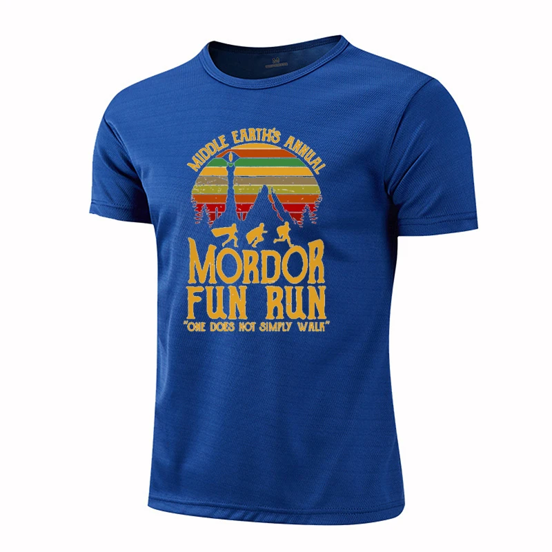 Middle Earth'S Annual Mordor Fun Run Print T Shirt Men Women Tshirts Summer Cotton Tops Fibre Loose Street Hip Hop T-Shirts