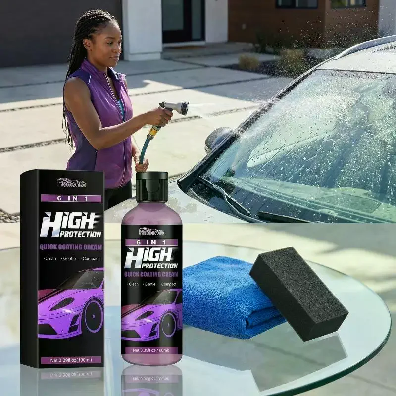 Car Coating Spray 6 in  Polish Anti Stain Crystal Protection Dustproof Formula for Car Cleaning Interior