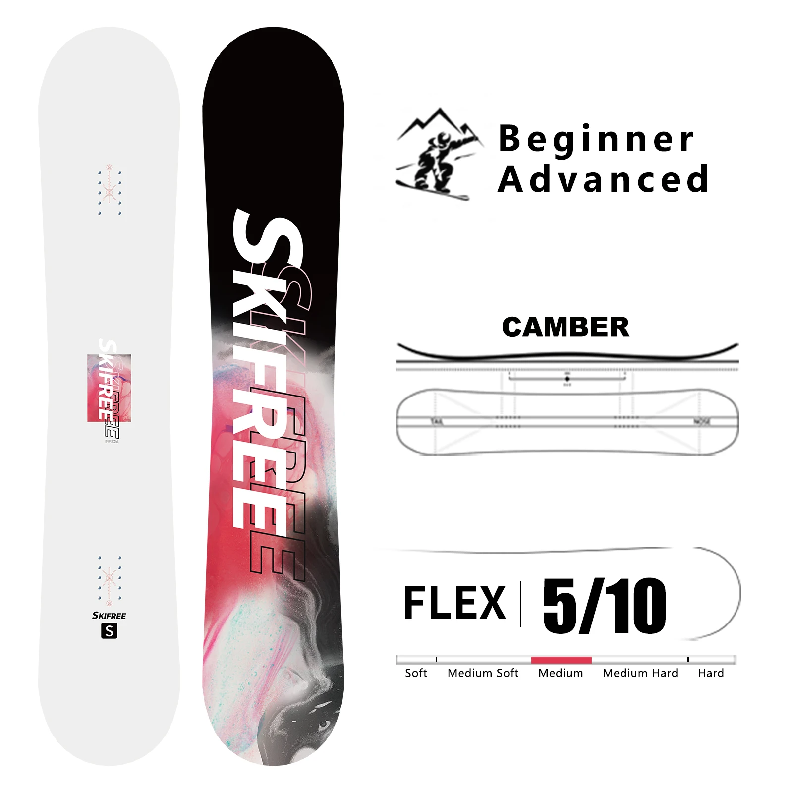 

SKIFREE Snowboard YONGHENG 140/144/147/150/153/156/160/163CM